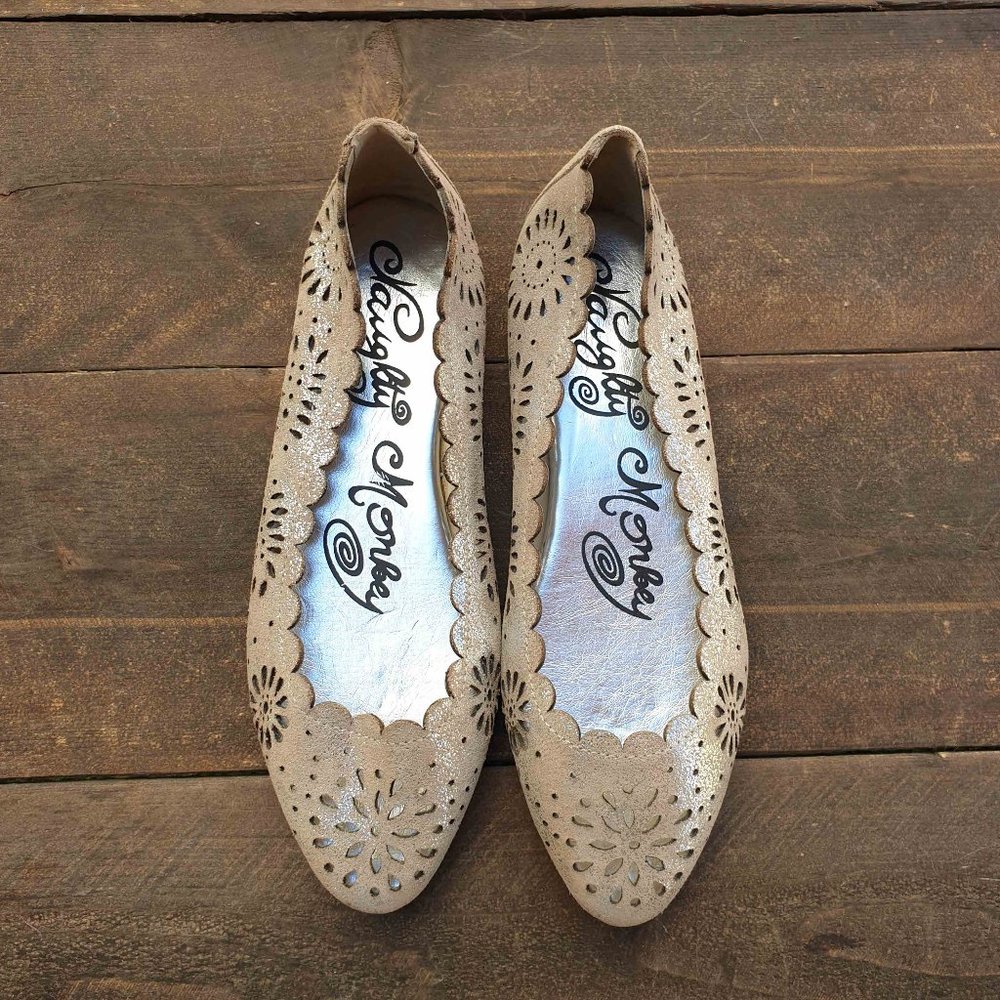 Naughty Monkey / Laser cut out Flats-Nude-#6